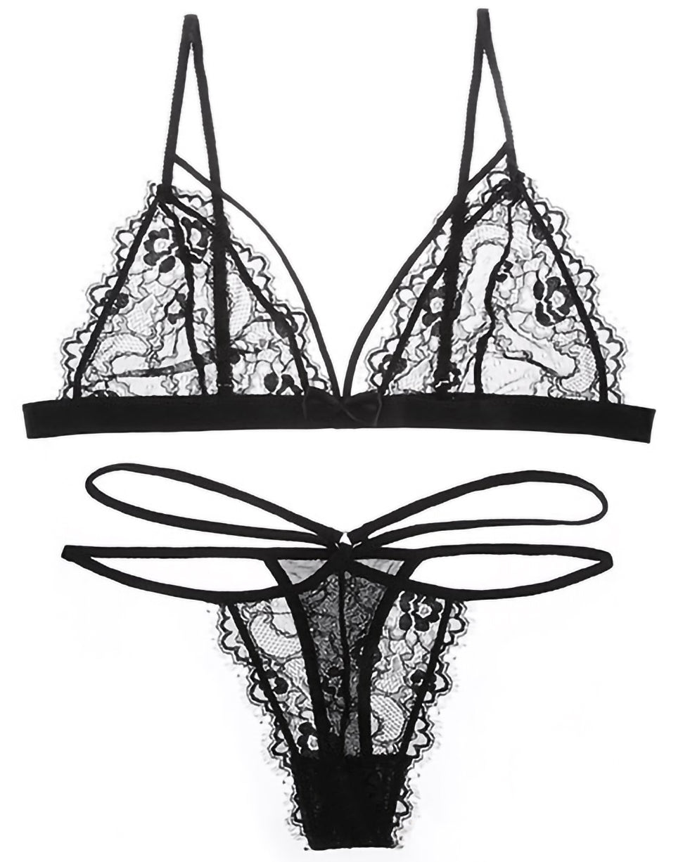 透視蕾絲薄款文胸套裝 - 情趣內衣 BestCouple HongKong