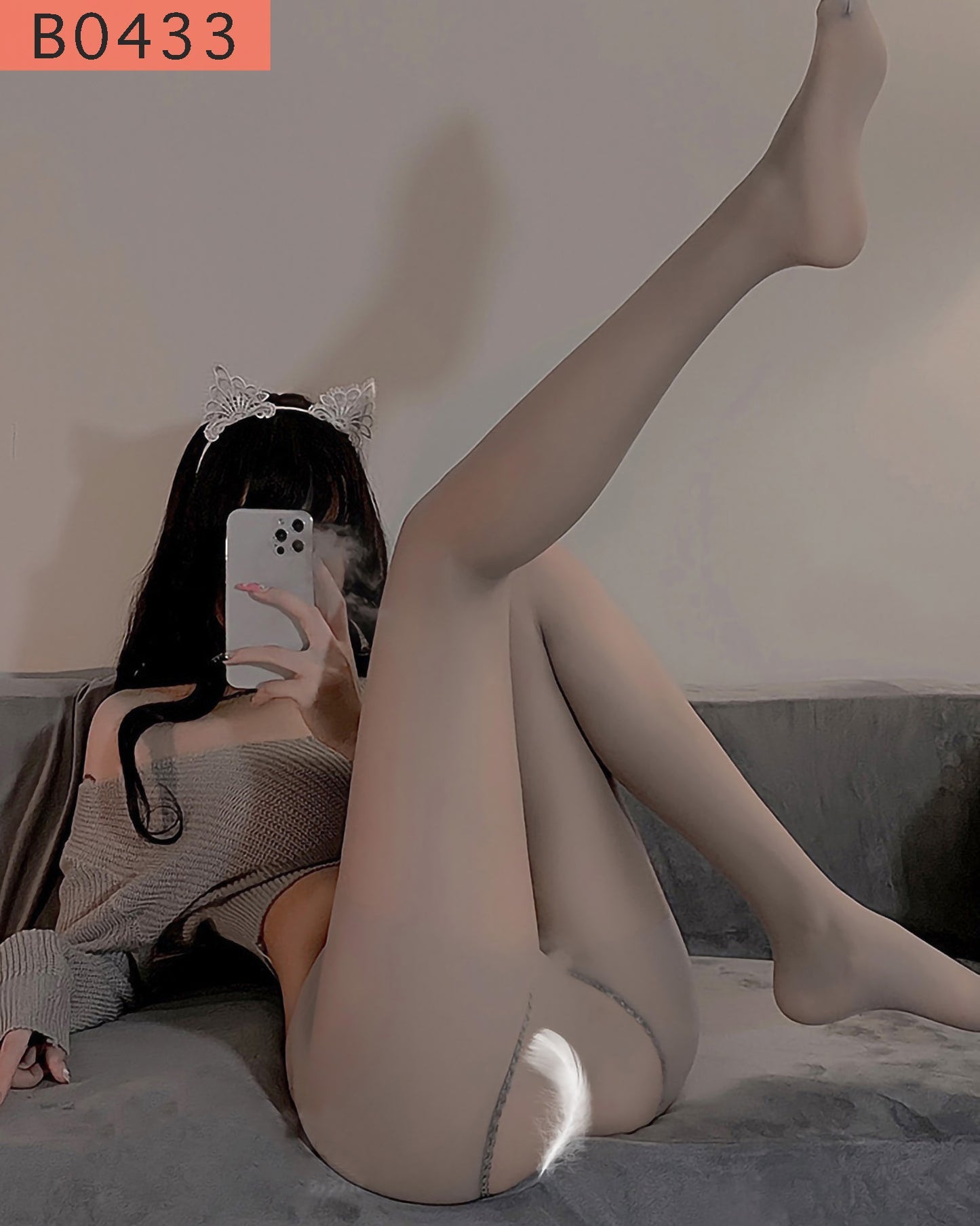 性感開檔絲襪 B0433 (灰) BestCouple HongKong