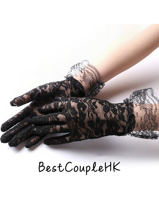 花邊蕾絲手套 黑色 BestCouple HongKong