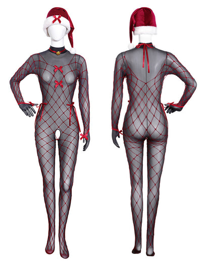 雪夜甜心透膚開襠聖誕裝