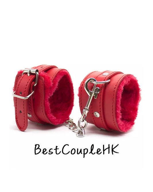 情趣玩具 SM毛絨手銬 紅色 BestCouple HongKong
