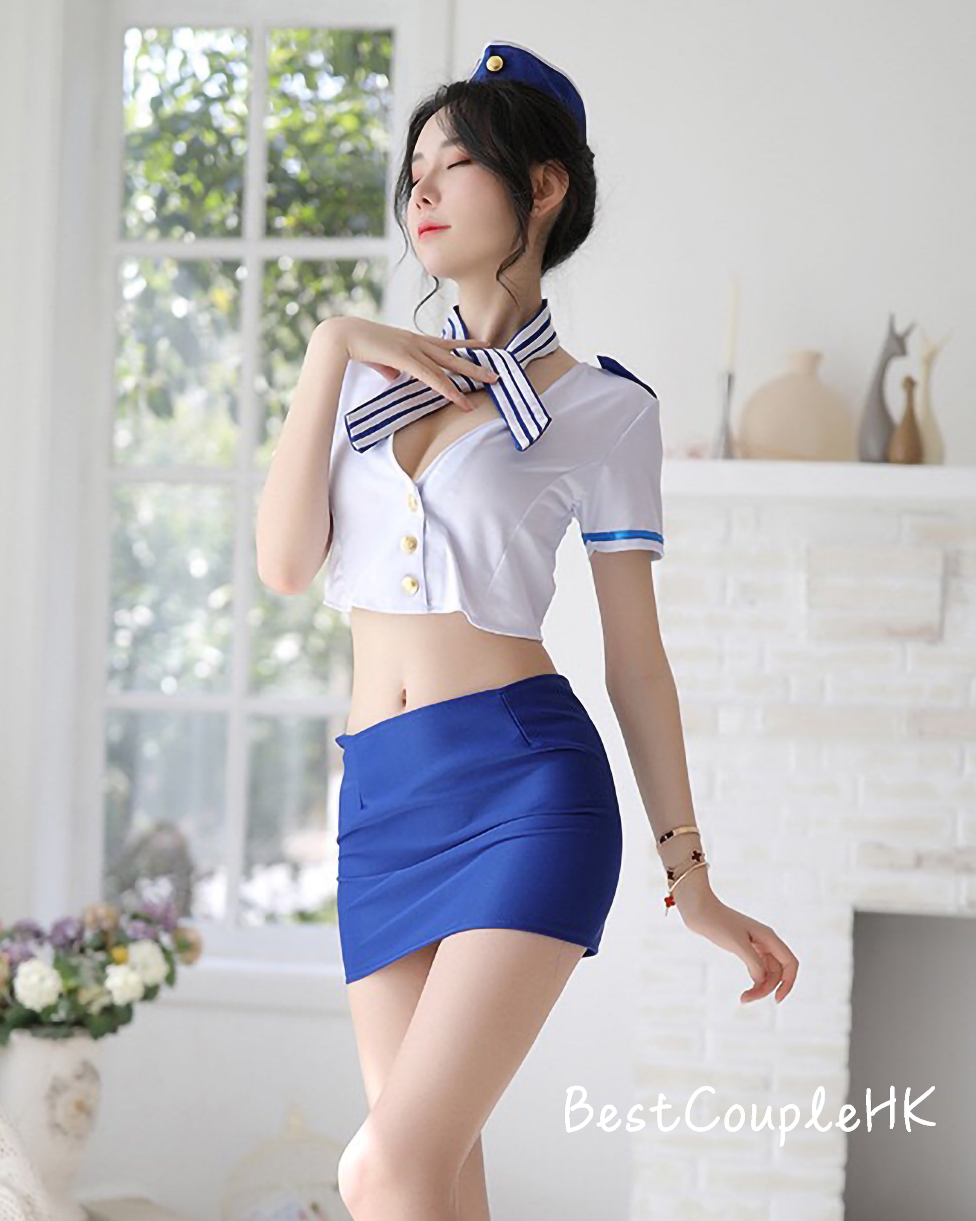 深V制服誘惑空姐套裝 - BestCouple.HK